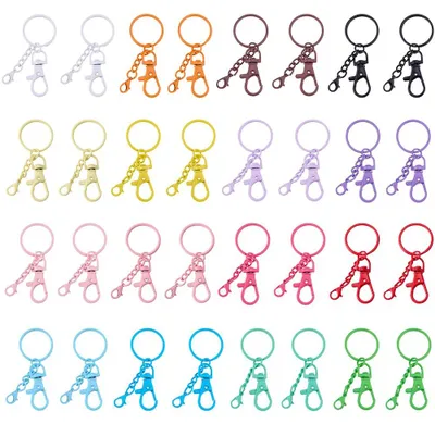 90 bunte Karabinerringe 76 mm für DIY Schlüsselanhänger