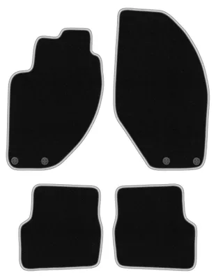 Produktbild von Velours-Fußmatten für Alfa Romeo 166 1998-2009 (Limousine) – 4-tlg, Schwarz/Silber, passgenau – Wielganizator CARLUX
