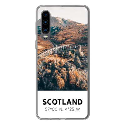 Produktbild von MuchoWow® Handyhülle Schutzhülle Hülle für Huawei P30 Schottland - Herbst - Berge Silikon Softcase Handy Hülle - Kartenbesitzer