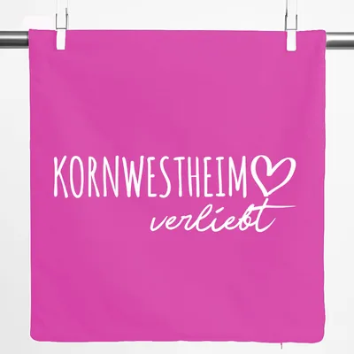 Produktbild von Huuraa Kissenbezug Kornwestheim verliebt 40x40cm Fuchsia Baumwolle Dekokissenbezug Geschenkidee