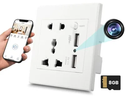 Produktbild von Mini-Kamera Universalstecker iUni PR2, Wi-Fi, Full HD, 8 GB, 2 USB-A-Anschlüsse