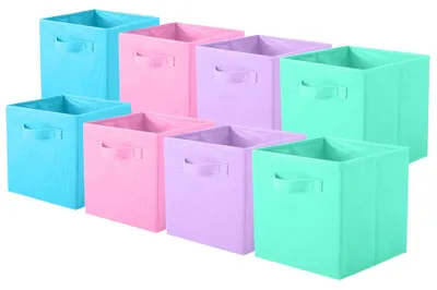 Produktbild von Omgoods – Set aus 8 faltbaren Aufbewahrungsboxen aus Stoff – Organizer für das Kinderzimmer