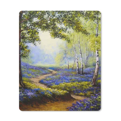 Produktbild von MuchoWow® Mauspad Mousepad Gemälde - Natur - Wald - Blumen - Ölfarbe 30x40 cm - Mousepads - Maus Mat - Pad - Mausunterlage - Mausmatten