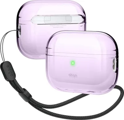 Produktbild von Elago Clear Case mit Nylonband für AirPods Pro 2, Lavendel