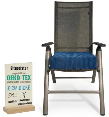 Obrázok produktu pre Pillows24 - Vankúš na sedenie 40x40 cm 10 cm hrubý z manšestru | penový vankúš na stoličku s prateľným poťahom | pre seniorov a deti | vankúš na stoličku, vankúš na podlahu