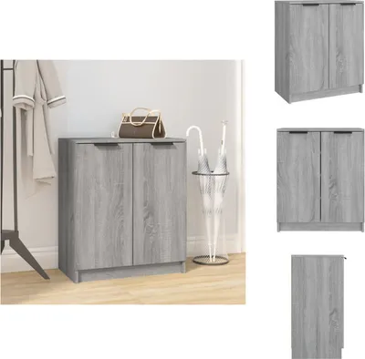 Produktbild von vidaXL Schuhschrank Grau Sonoma 59x35x70 cm Holzwerkstoff -  Schuhregale & -schränke