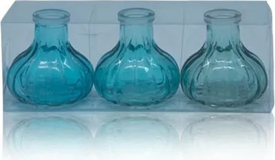 Produktbild von Minivasen Bottle Belly 3er Set, blau