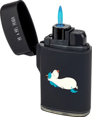 Produktbild von Mr. & Mrs. Panda sturmfeuerzeug Einhorn Schnuller - Schwarz - Geschenk, Feuerzeug, gas anzünder, zigarettenanzünder, Mama, Gasfeuerzeug, Geburtstag, Feuerzeuge, Mutter