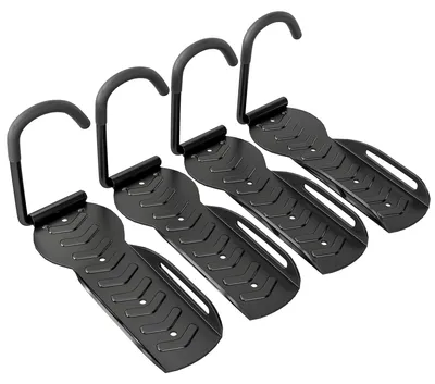 Image de Supports muraux pour vélos - Lot de 4 supports muraux pliables - Capacité jusqu'à 30 kg - Acier - Pour vélos de course - Noir