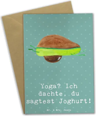 Produktbild von Mr. & Mrs. Panda Klappkarte Yoga Humor - Meeresbrise - Geschenk, Sportler, Ashtanga, osterkarte, weihnachtskarten, einladungskarten, Fitness, Körper, Glückwunschkarte
