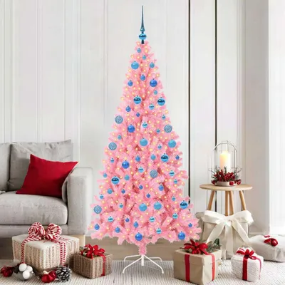Zdjęcie produktu dla Maison Exclusive – choinka bożonarodzeniowa z 300 diodami LED i stojakiem, różowa, 180 cm, PVC
