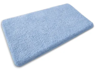 Image de Tapis de bain casa pura Sky, tapis de salle de bain ultra-moelleux, antidérapant et lavable, disponible en plusieurs tailles et couleurs, tapis de bain en microfibre - Bleu, 50 x 80 cm