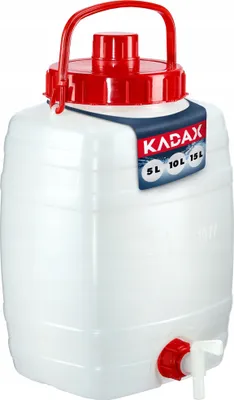 Immagine prodotto di Tanica d'acqua KADAX "Asele", tanica per acqua potabile, serbatoio d'acqua con rubinetto e guarnizione in gomma, bianco, 10 litri