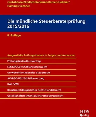 Immagine prodotto di Die mündliche Steuerberaterprüfung 2015/2016
