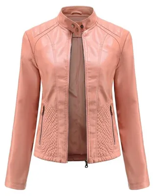 Productafbeelding van Dames Faux Leer Jacket Klassieke PolyurethanMoto Biker Korte Slim Fit Jacket