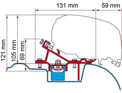 Produktbild von Markisenadapter Fiamma F65 für VW Crafter ab 2017