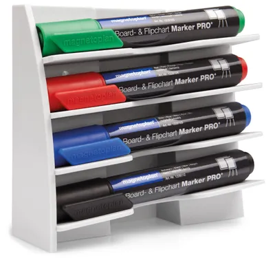 Obrázok produktu pre magnetoplan 12294 magnetoplan Kunststoff Markerhalter, für 4 Boardmarker