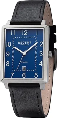 Produktbild von Regent Leder Herren Uhr Armbanduhr Quarz schwarz Lederarmband D2URF1274