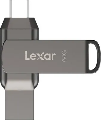 Obrázek produktu pro Lexar JumpDrive LJDD400064G-BNQNG, 64 GB, USB typu C, 3.2 Gen 1 (3.1 Gen 1), 130 MB/s, Kloub, Šedá