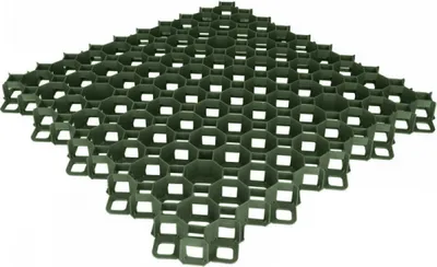 Produktbild von 60x60x4 cm Kunststoff Rasenwaben Bodenwaben Rasengitter Rasengitterplatten Paddockplatten Grün