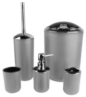 Produktbild von Badezimmer Set - 6-teiliges Set Badezimmeraccessoires in Grau