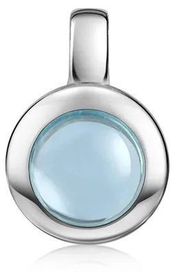 Obrázok produktu pre MATERIA – Náhrdelník s príveskom z modrého kameňa, striebro 925, kruhový tvar. Model: KA-38-Blautopas
