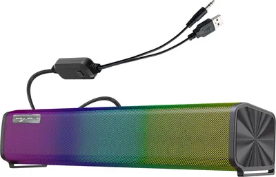 Obrázok produktu pre HXSJ Q9 3,5 mm počítačové reproduktory s RGB podsvietením, 10 W, soundbar, domáce kino, soundbar pre PC, reproduktor s priestorovým zvukom, napájané cez USB pre PC, notebook, smartfón, tablet, MP3, MP4