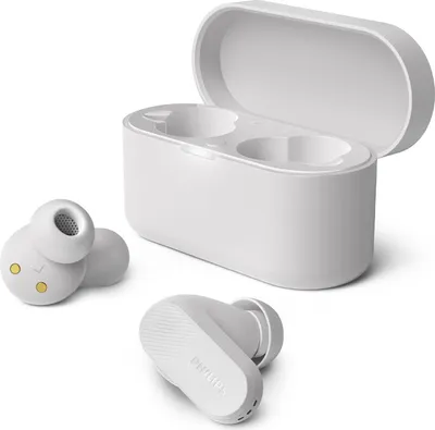 Produktbild von PHILIPS True Wireless Earbuds IPX4 Telefonieren mit einem Ohrhörer Bis zu 24 Stunden Wiedergabezeit Weiß