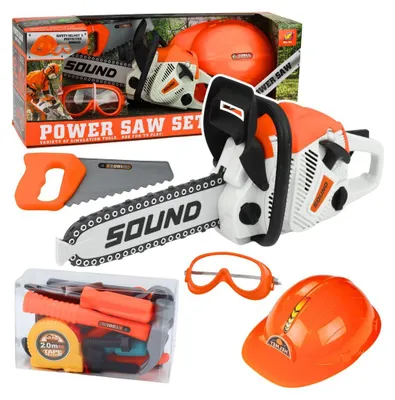 Produktbild von DIY-Set Kettensägenhelm Brille Werkzeuge Geräusche