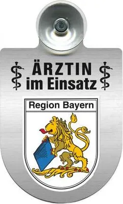 Produktbild von Einsatzschild Windschutzscheibe incl. Saugnapf - Ärztin im Einsatz - 309479 Color - Region Bayern
