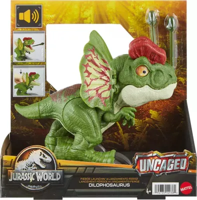 Zdjęcie produktu dla Jurassic World. HNT65 Dilofozaur z funkcją wystrzeliwania pocisku i dźwiękami