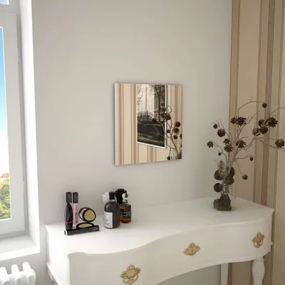 Produktbild von Eleganter Wandspiegel - Moderner Stil - für Wohnzimmer - 40 x 40 cm Quadratisch Glas GermanyMöbel 40051 - Wandspiegel