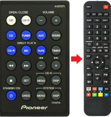 Produktbild von Ersatz Fernbedienung für Pioneer AXD7271