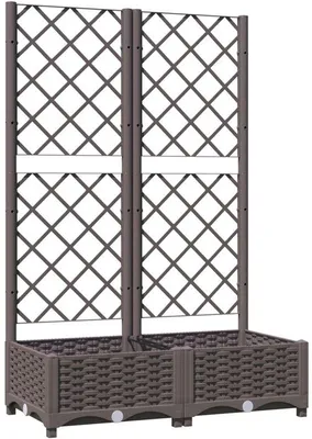 Immagine prodotto di Vaso da giardino in legno con coperchio 80x40x121,5 cm, PP marrone, per balconi e terrazze