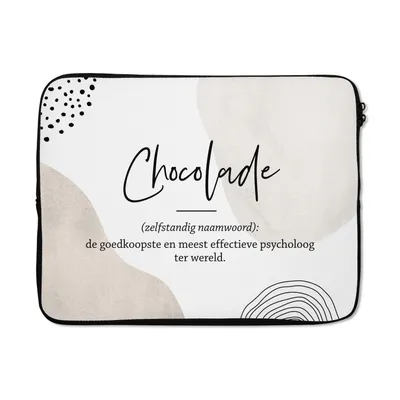 Produktbild von MuchoWow® Laptop Hülle 15 Zoll Sprichwörter - Schokolade - Zitate - Wörterbuch - Definition Schokolade Laptoptasche - Laptoptasche - Sleeve - Rundum-Schutz
