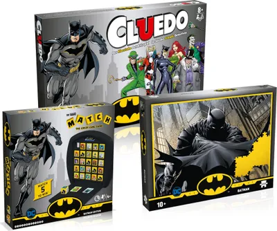 Produktbild von Batman BUNDLE - Cludeo + Match + Puzzle Spiel Gesellschaftsspiel Brettspiel deutsch