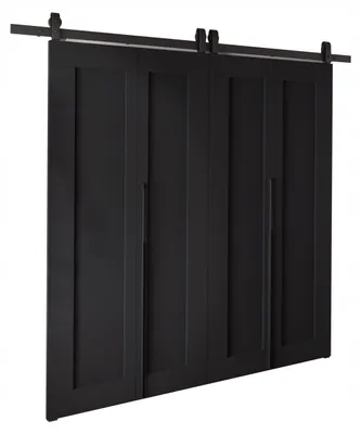 Produktbild von KierMoebel Schiebetür Komplettset QUDIO DUO M1 Schwarz 172x205x3,2 cm Wohnzimmer Schiebetür