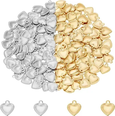 Imagen del producto de Charm colgantes para joyería, fabricados en acero inoxidable, 200 unidades, de 8 mm, ideales para proyectos de manualidades y creación de joyería