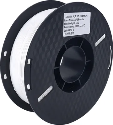 Produktbild von KIINGROON PLA Filament 1,75 mm für 3D Drucker,  1kg Rolle PLA-Filament , Maßgenauigkeit  +/- 0,02 mm, passend für die meisten FDM 3D Drucker【Weiss】
