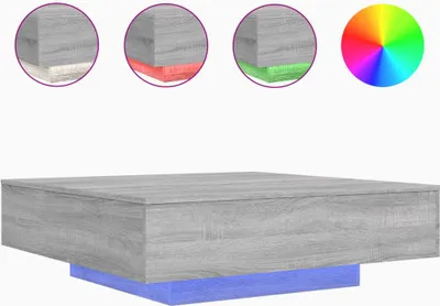 Obrázok produktu pre vidaXL Konferenčný stolík s LED osvetlením Grey Sonoma 100x100x31 cm
