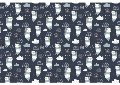 Produktbild von Kindermöbelaufkleber mit Pandas und dem Zauberregenschirm, 60 x 90 cm