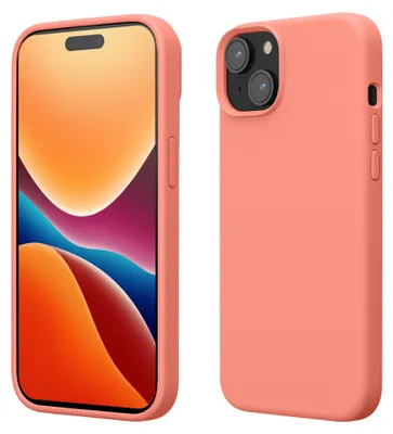 Produktbild von kwmobile Handyhülle für iPhone 15 Hülle, für iPhone 15 Case - Hülle Silikon - kabelloses Laden - Pfirsichkorall