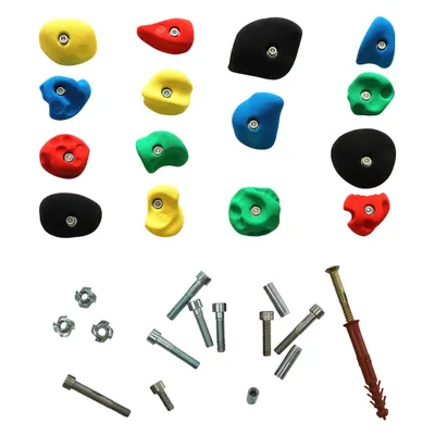 Produktbild von Sport-Thieme Klettergriff-Set "Leicht", Mit Befestigungsmaterial für Betonwand, Set A