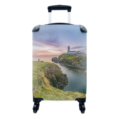 Produktbild von MuchoWow® Koffer Handgepäck Trolley Rollkoffer Kleine Reisekoffer mit 4 Rollen - Leuchtturm von Fanad Head - Cabin Size < 55x40x23 cm & 55x40x20 cm - Fotokoffer - Kabinenkoffer - Boardgepäck - Reise-Box - Reisekoffer - Reisegepäck - Koffer mit Bild - Trolley für Kinder