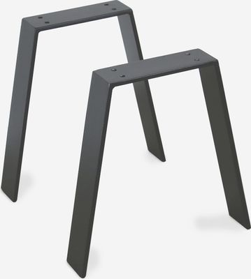 Bankbeine Bankkufen Tischbeine Tischgestell Tischkufen Couchtischkufen Stahl Metall Schwarz Industrial Tisch Bank Sitzbank Couchtisch Kufen  40x42cm Anthrazit, Vm