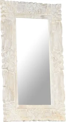 Image de vidaXL Miroir blanc 80x50 cm bois massif de manguier