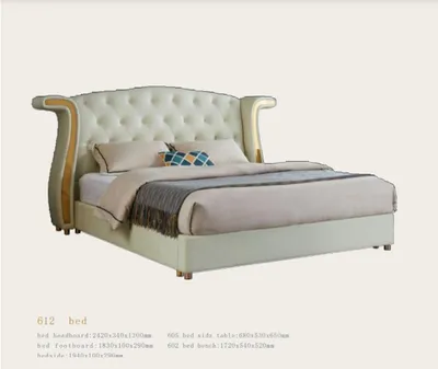 Produktbild von Polster Design Luxus Bett 180x200cm Betten Leder Moderne Schlafzimmer Möbel Neu