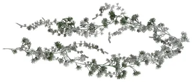 Produktbild von Zederngirlande SCHNEE grün weiß L190cm Dekogirlande Tannengirlande mit Zapfen