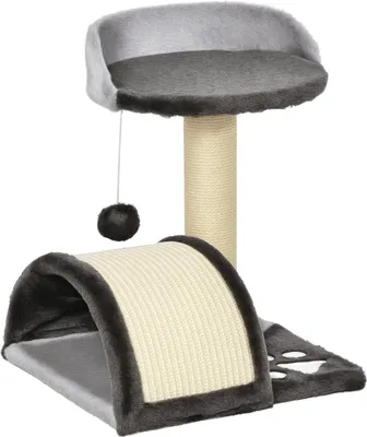 Produktbild von Kratzbaum mit Hängendem Ball und Plattform für Katzen - Plüsch und Sisal