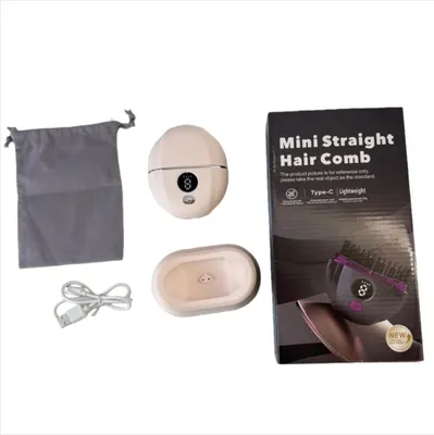Produktbild von INF Mini Tragbarer Kabelloser Glättungskamm mit Ladestation für Unterwegs Rosa